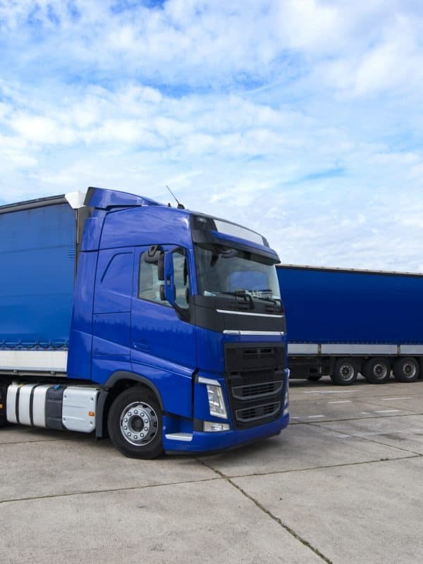 Blue logistics truck